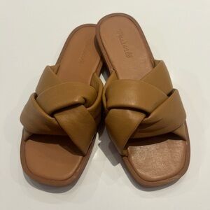 Madewell Women's Tan Knotted Slide Sandals size 7.5 NWOT